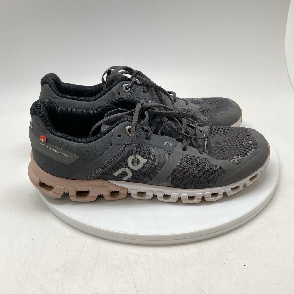 On Cloudflow Running Shoes Women Size 7 Gray Pink Comfort Lightweight‎ Sneakers